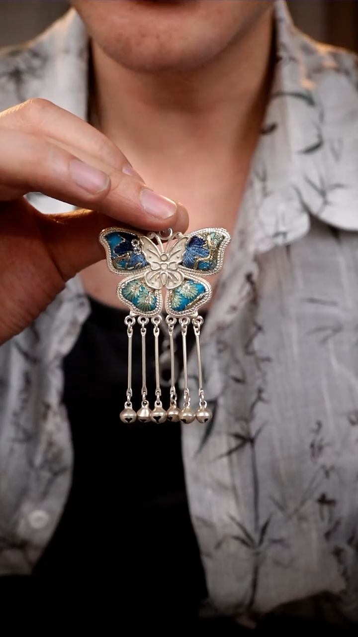 【闪购商品】织绣0109非遗手工刺绣吊坠