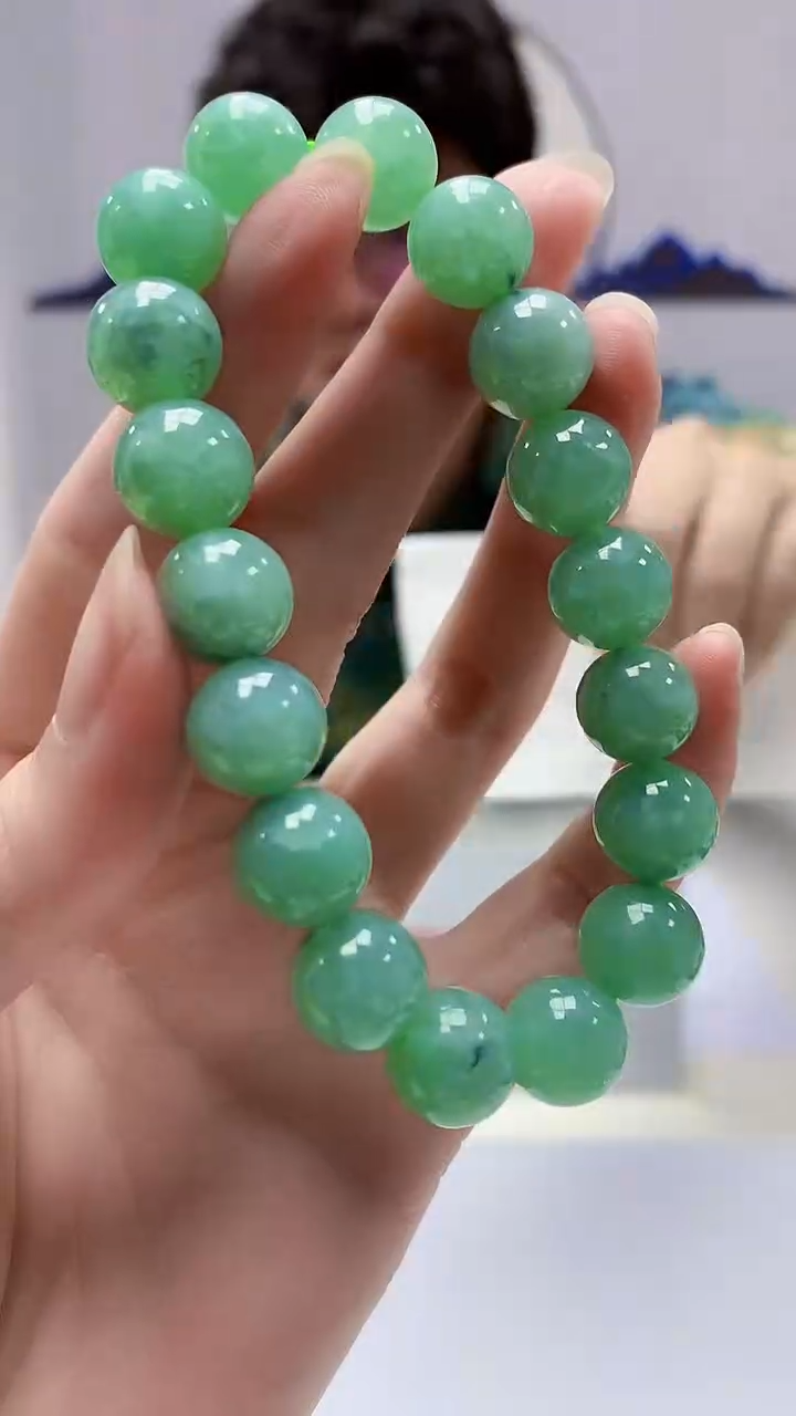 【闪购商品】定制翡翠未镶嵌4688zm-毛货手串161