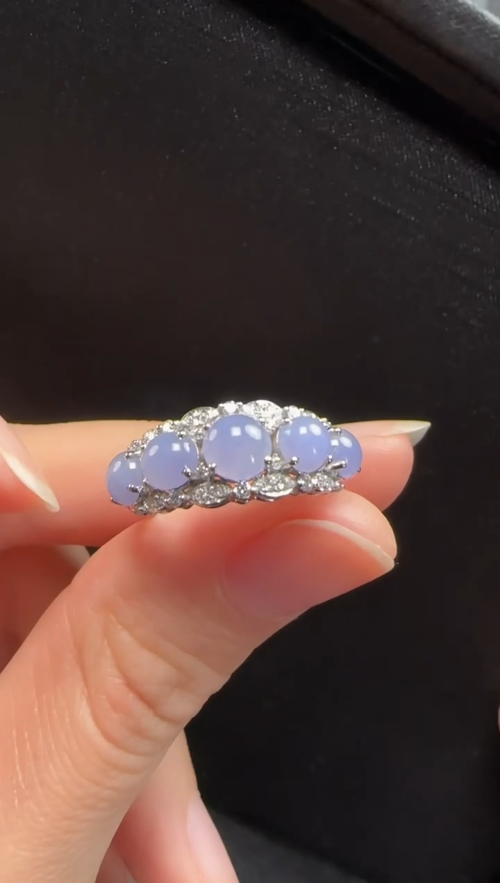 【闪购商品】翡翠戒指18K金镶嵌351蛋面