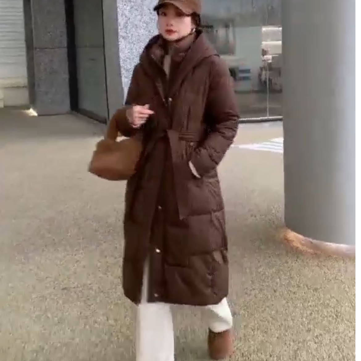 衣源23951#冬季2024款加厚中长款收腰显瘦棉服外套（衣长100左右）