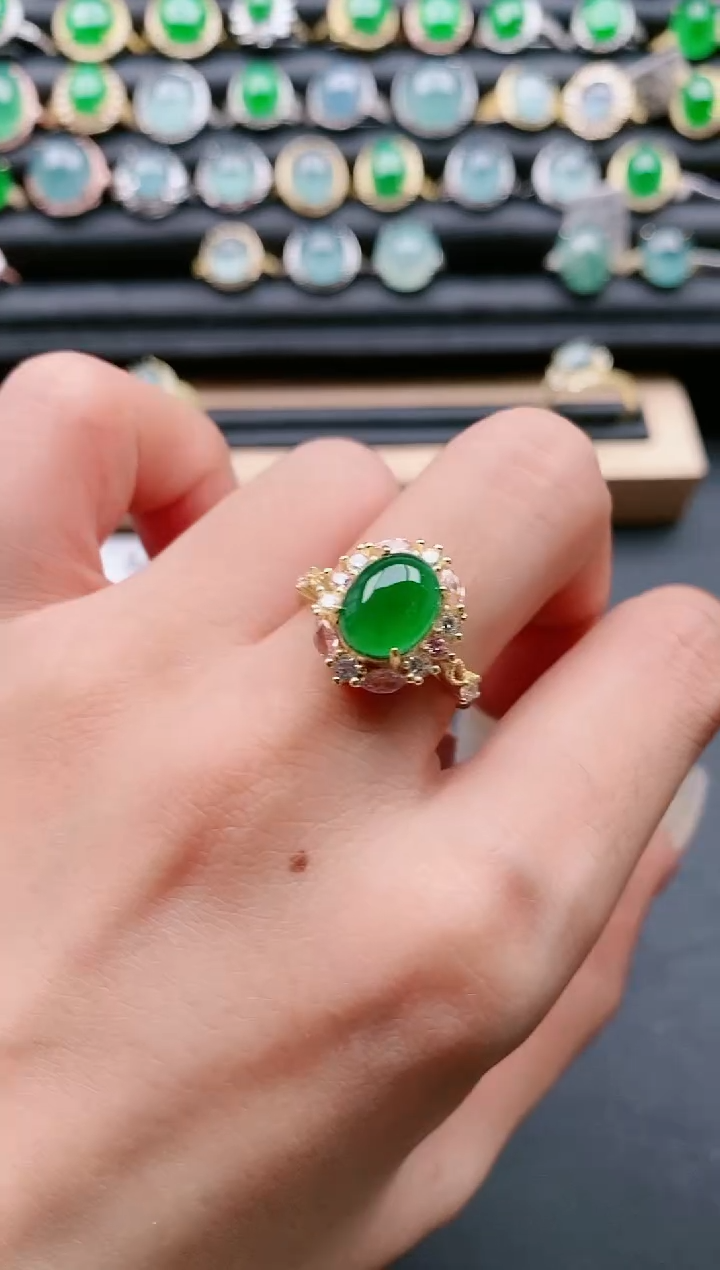 【闪购商品】翡翠戒指银S925镶嵌11111111