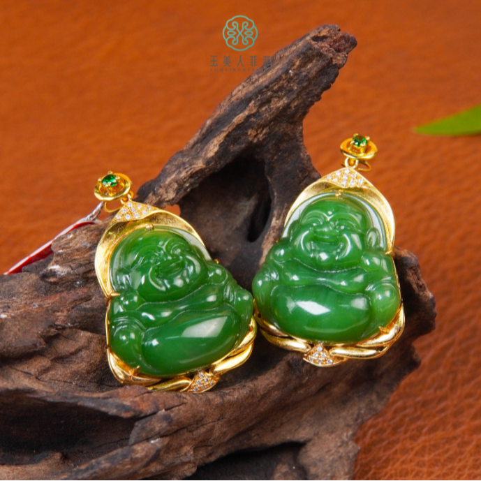 HD石惑珠宝%碧玉佛公吊坠约34*22mm%多样性发一