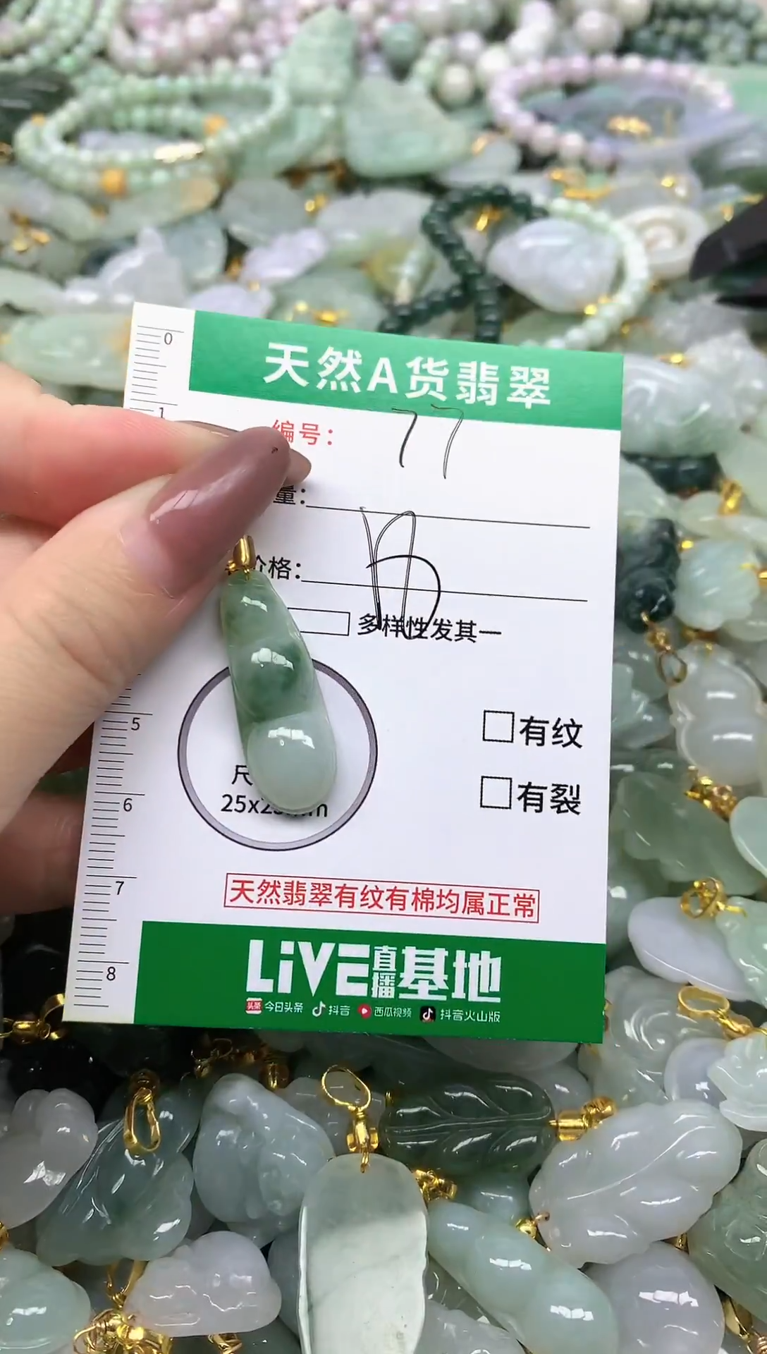 颈饰未镶嵌翡翠纯天然缅甸A货翡翠-77