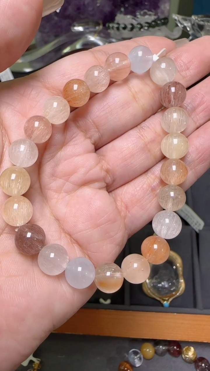 【闪购商品】水晶手串未镶嵌彩兔毛手串8m+ M30350成成