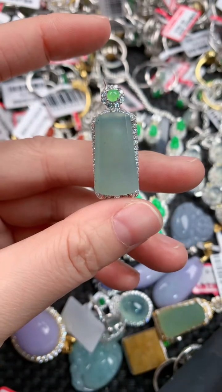 银S925镶嵌戒指翡翠444    4