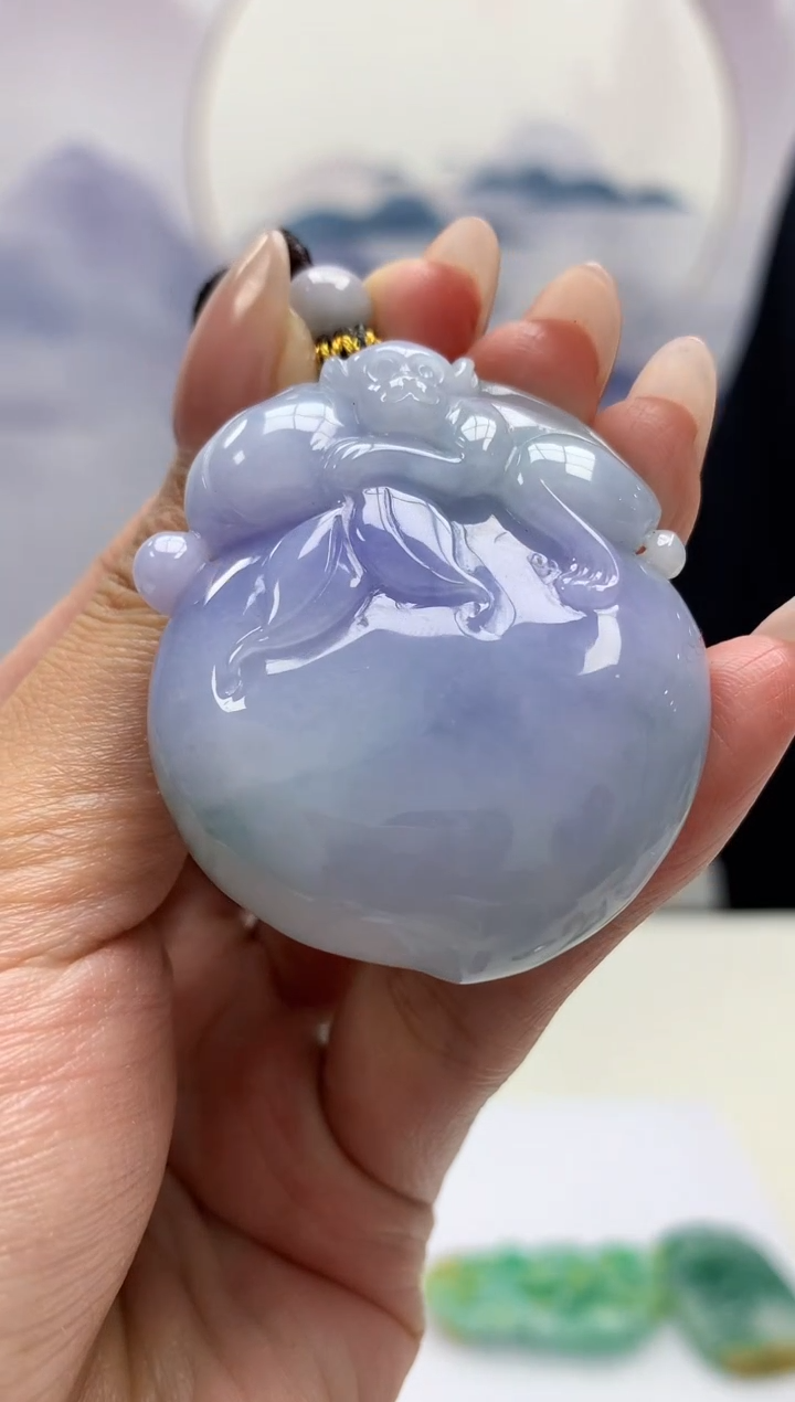 【闪购商品】定制翡翠未镶嵌4969MM-毛货挂件194