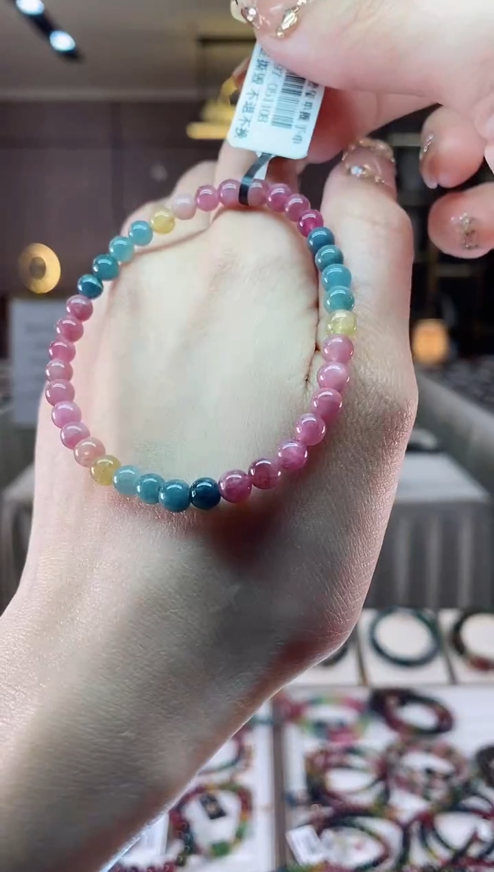 【闪购商品】碧玺单圈手串5mm+未镶嵌一物一证dan