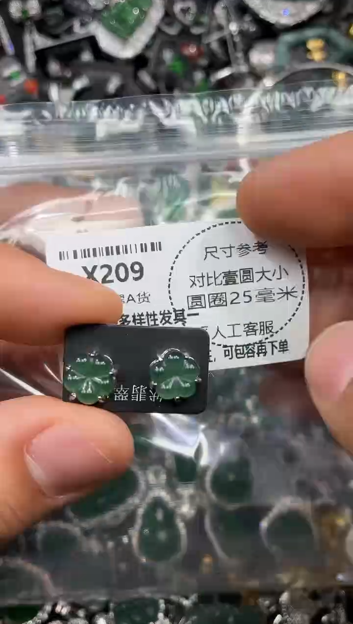 颈饰未镶嵌翡翠X209耳钉