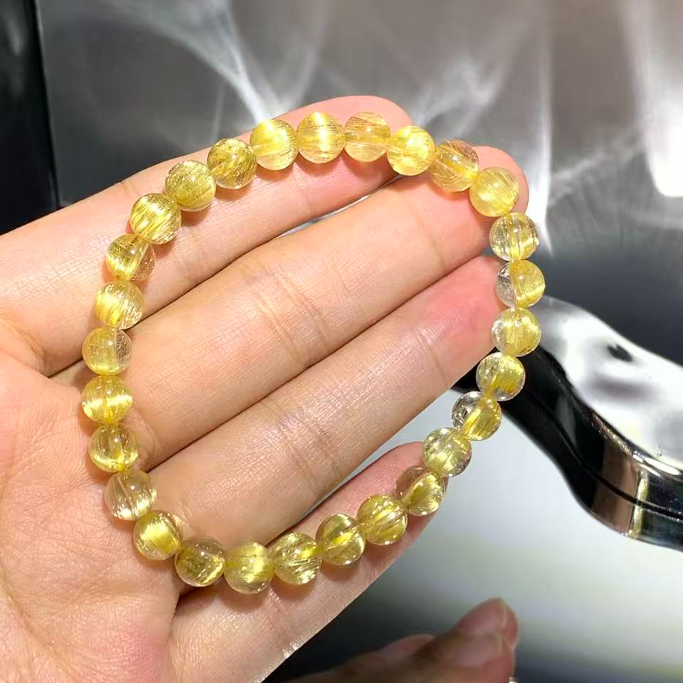 【星聚】6mm+招财进宝金钛晶手串女天然水晶招财水晶多样性发其一