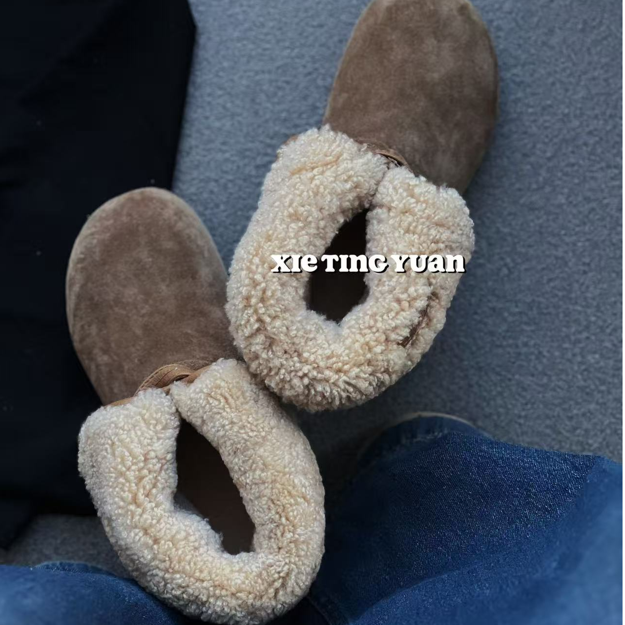 微瑕两穿加绒雪地靴女短靴7893