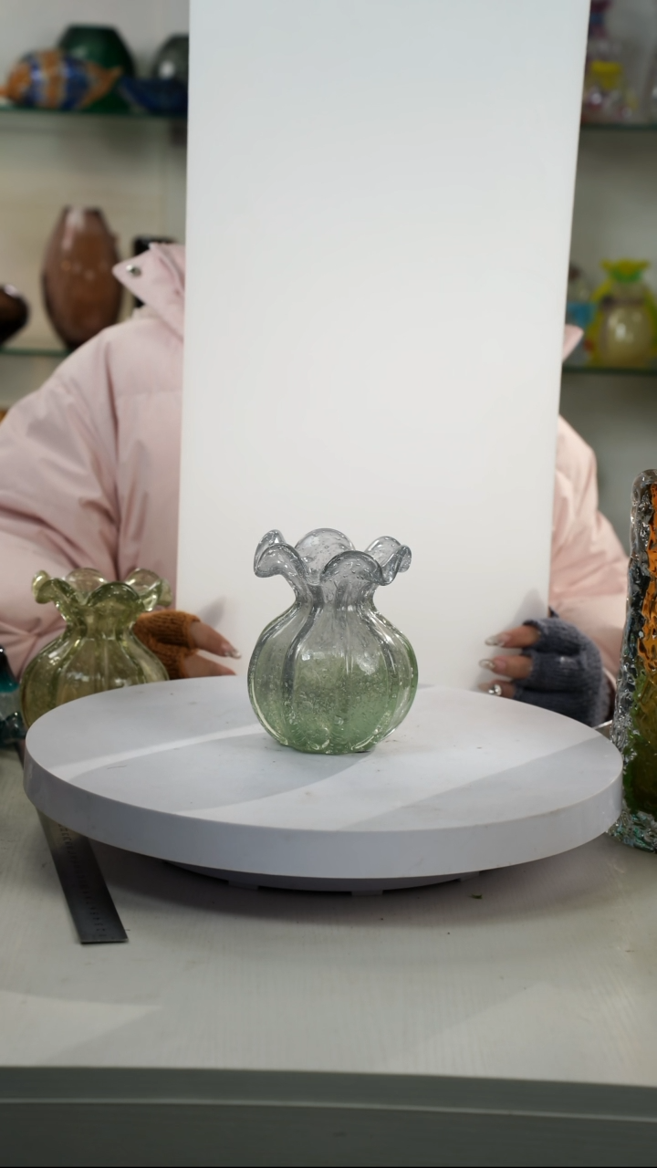 【闪购商品】琉璃【弘扬】高轻奢琉璃花器微瑕福利高14