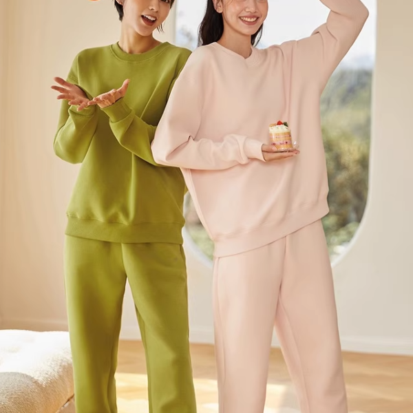 【暴走的X莉】圆领运动卫衣女新款宽松保暖长袖上衣女LLWY20522
