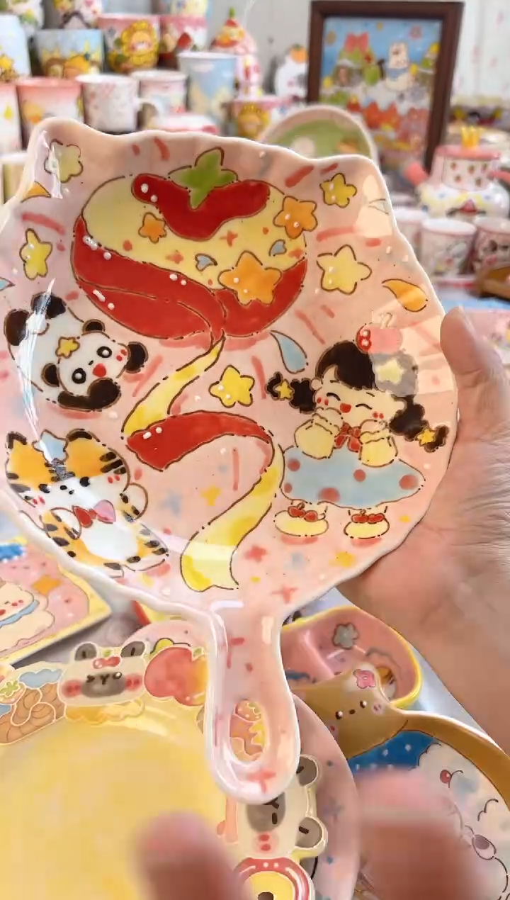 摆件陶葶*景德镇陶瓷手绘微瑕