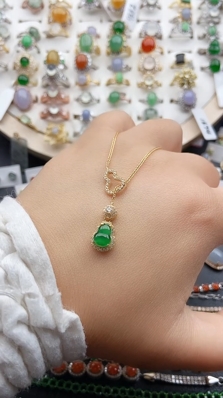 【闪购商品】翡翠颈饰银S925镶嵌1111