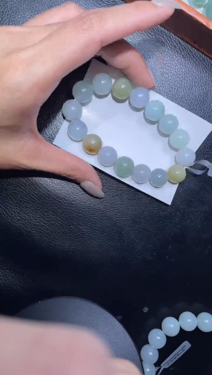 【闪购商品】定制翡翠未镶嵌天然缅甸A货翡翠手串63尺寸12+