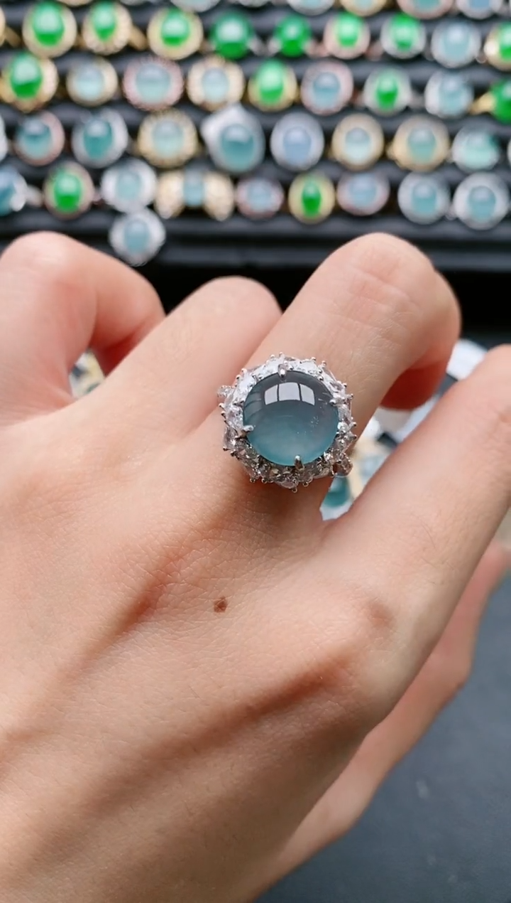 【闪购商品】翡翠戒指银S925镶嵌1111111