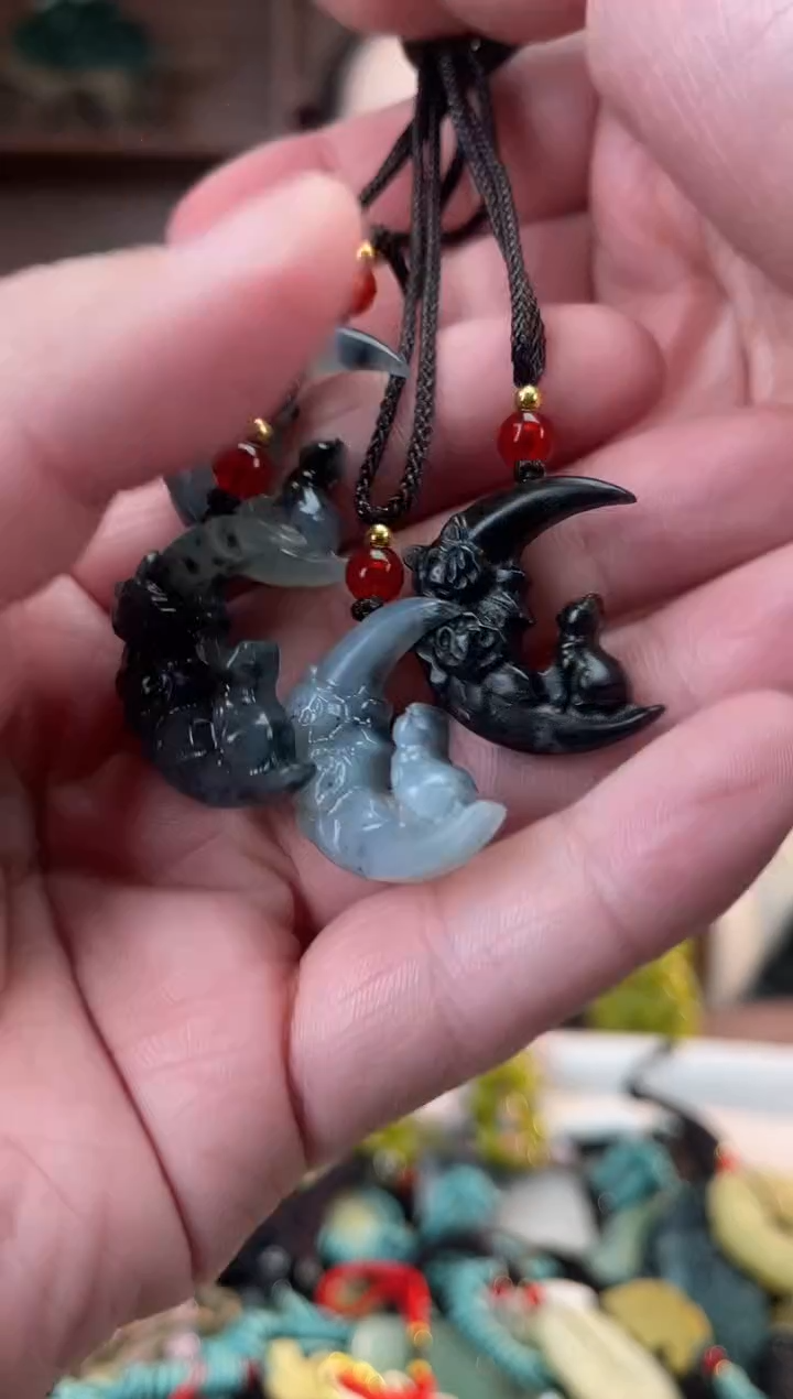 未镶嵌蛇纹石玉颈饰多样性发货拍一发一