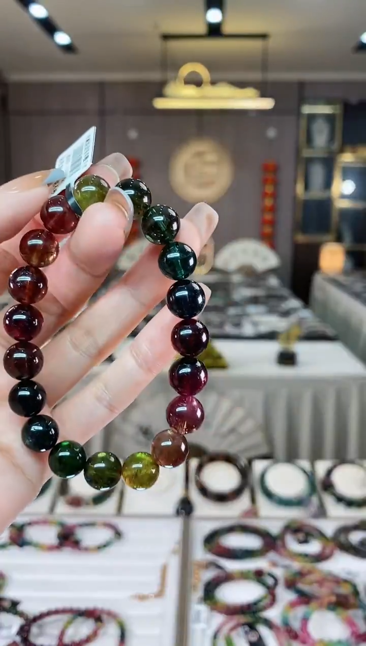 【闪购商品】碧玺收藏级单圈手串10mm+未镶嵌一物一证dan