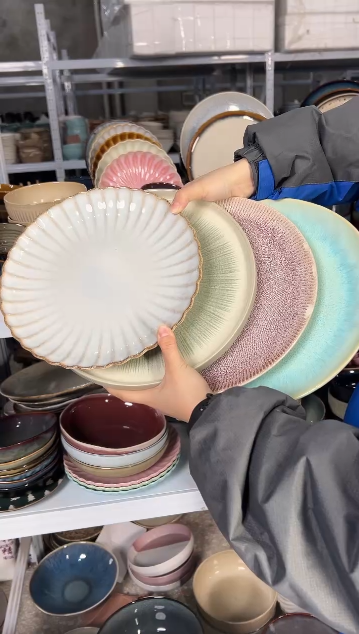 陶瓷外贸尾货瑕疵满20包邮X4大盘