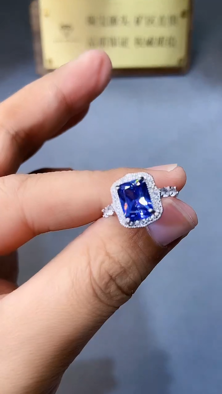 【闪购商品】蓝宝石戒指银S925镶嵌354