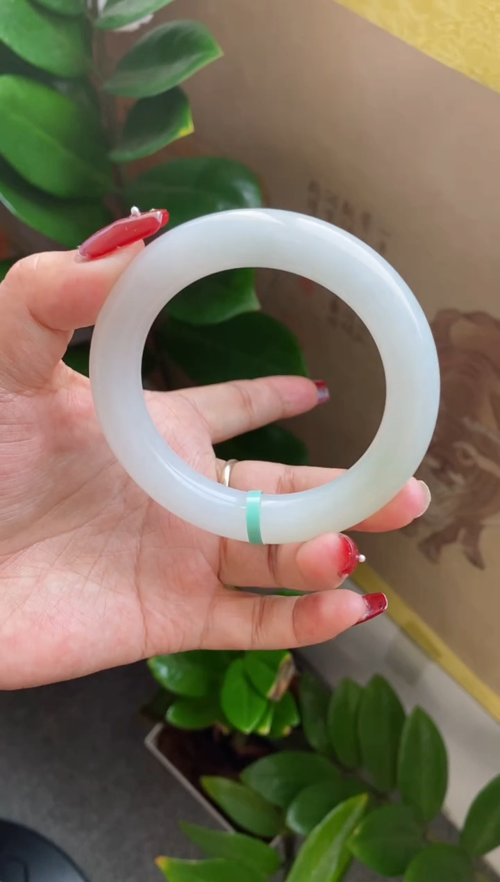 【闪购商品】翡翠手镯未镶嵌（老坑果冻胶胖圆）19号