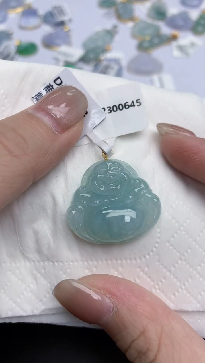【闪购商品】翡翠颈饰18K金镶嵌天然缅甸翡翠A货