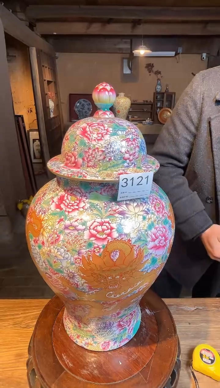 【闪购商品】瓶景德镇陶瓷珐琅彩将军罐3121