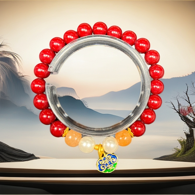 含辰砂工艺品朱砂设计款手串 默认微瑕--无盒--224