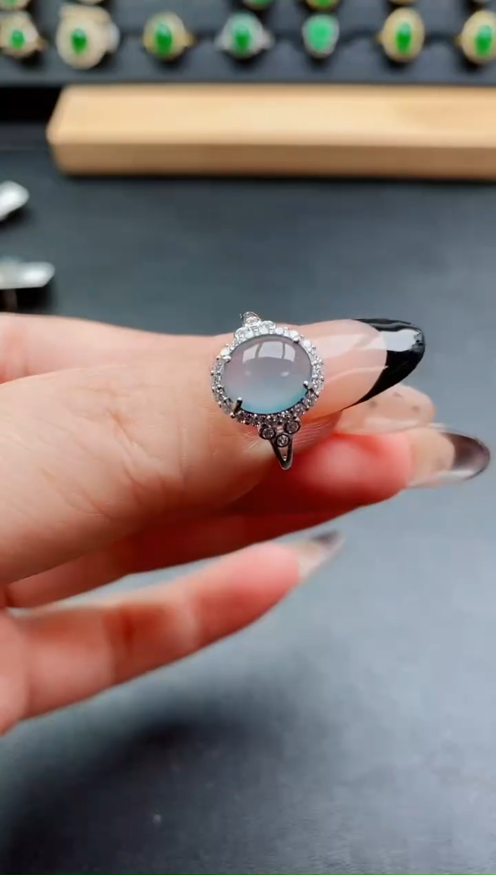 银S925镶嵌戒指翡翠1