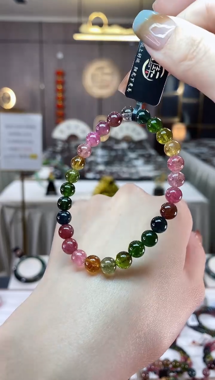 【闪购商品】碧玺单圈手串6mm+未镶嵌一物一证dan