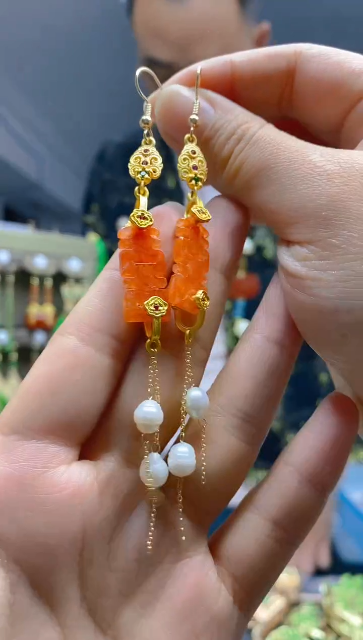 【闪购商品】翡翠耳饰合金0107翡翠耳钩