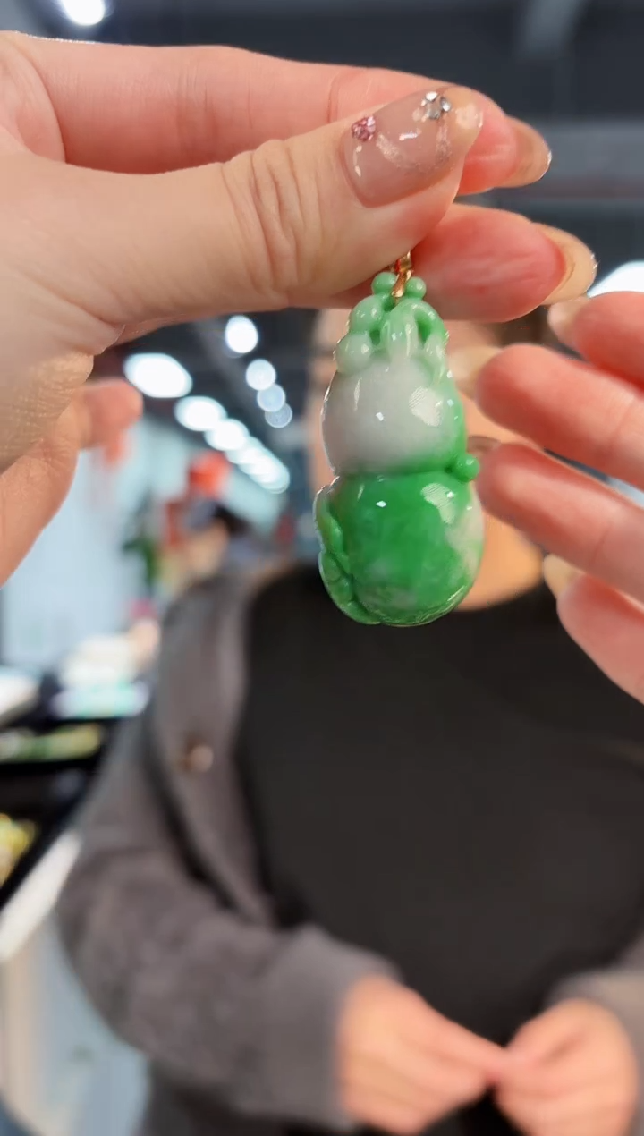 【闪购商品】翡翠颈饰18K金镶嵌缅料A货/支持复检/一件