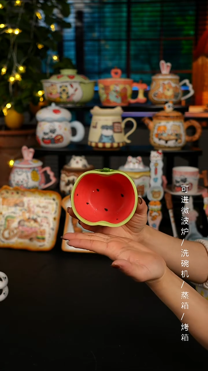 陶瓷无盖款景德镇高温釉下彩纯手绘创意瓷 默认微瑕 不退不换