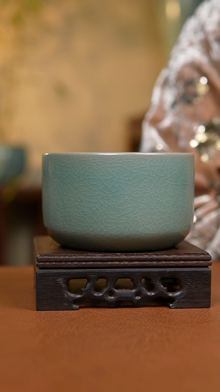 罐仿古翡翠绿釉禅定小水洗