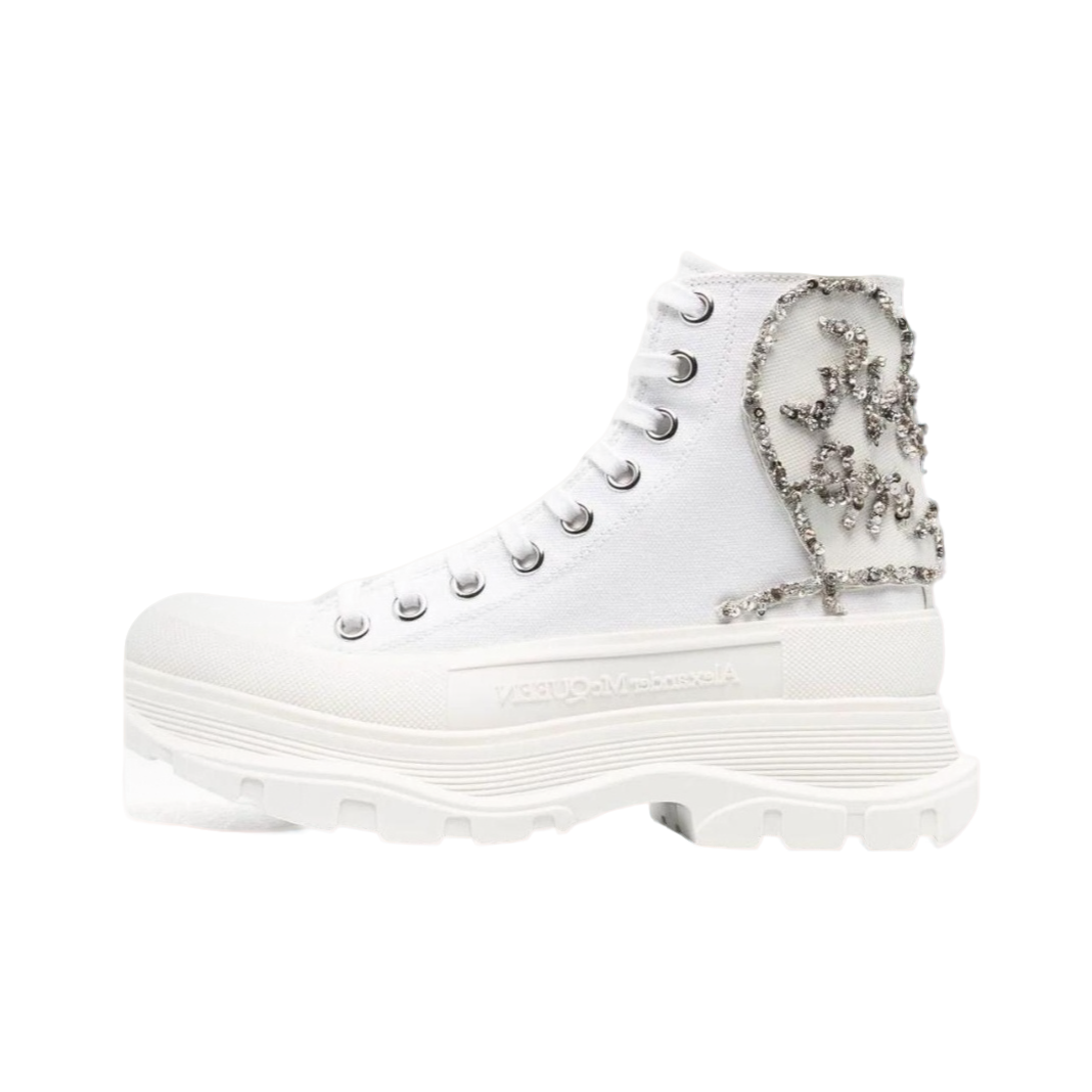 未使用 Alexander McQueen/亚历山大·麦昆 帆布短筒厚底鞋 女款