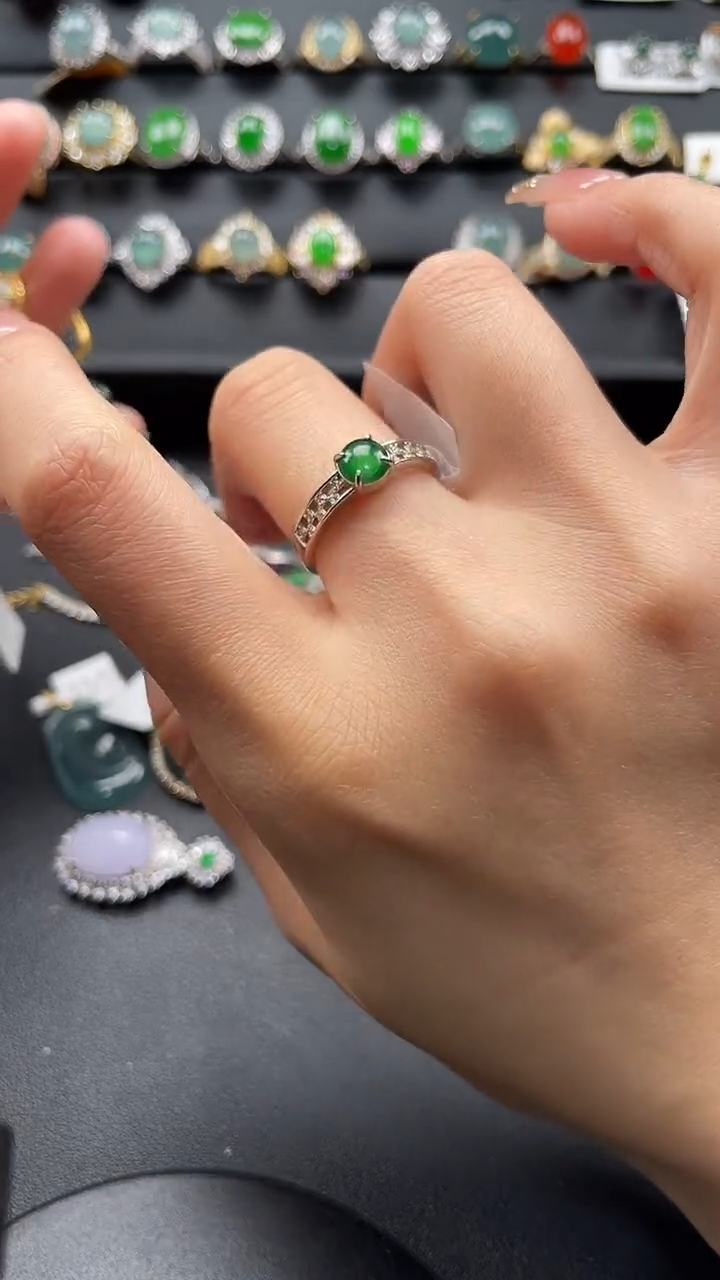 【闪购商品】翡翠戒指银S925镶嵌765765