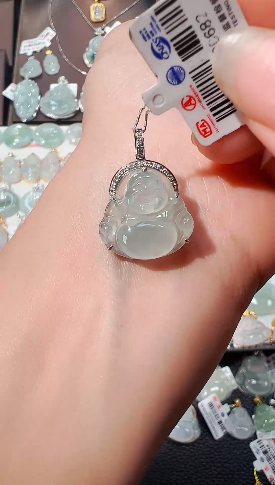 【闪购商品】翡翠吊坠(不含链)18K金镶嵌佛公吊坠682