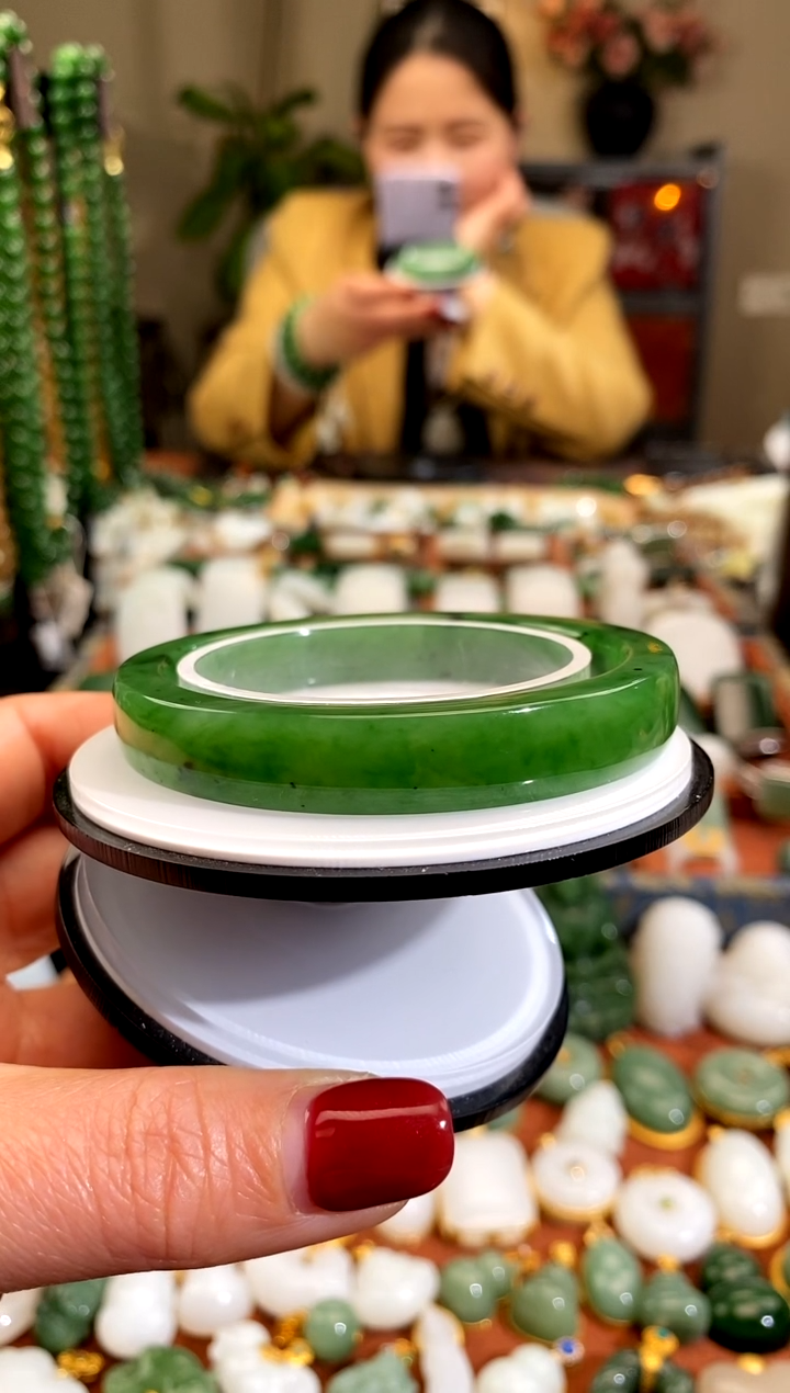 未镶嵌手镯和田玉竹*雨56.3