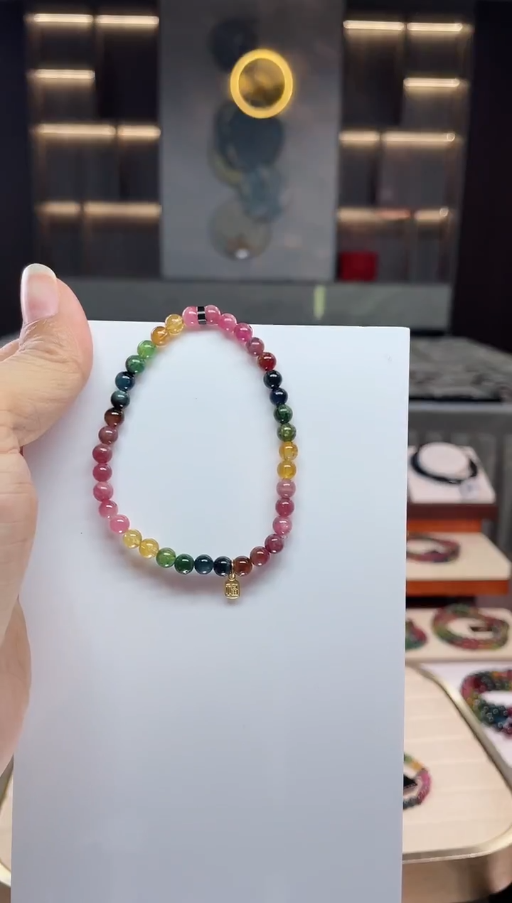 未镶嵌老矿碧玺单圈手串5mm+碧玺（多样性发一条）Q