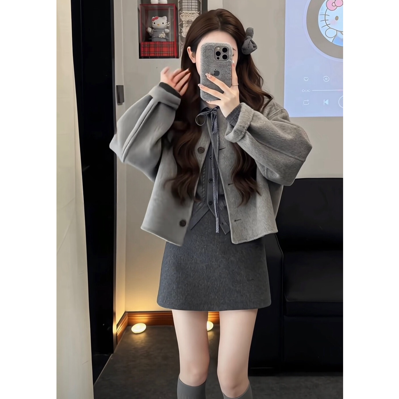 时尚套装气质森系极简风上衣INS风小个子短款欧美风