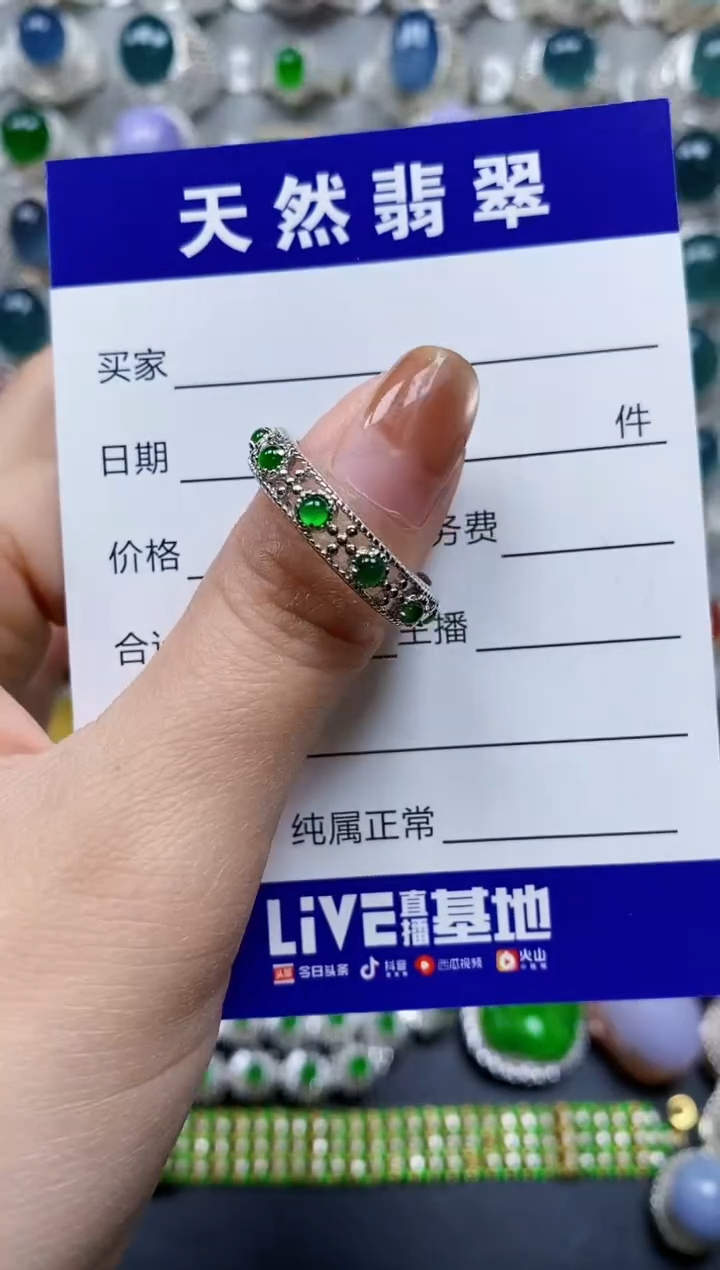 【闪购商品】翡翠戒指银S925镶嵌0046