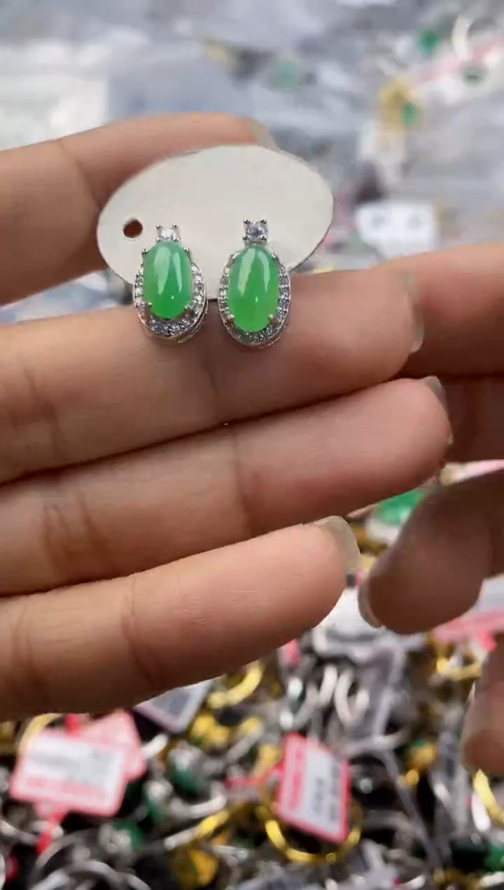 银S925镶嵌戒指翡翠222--1