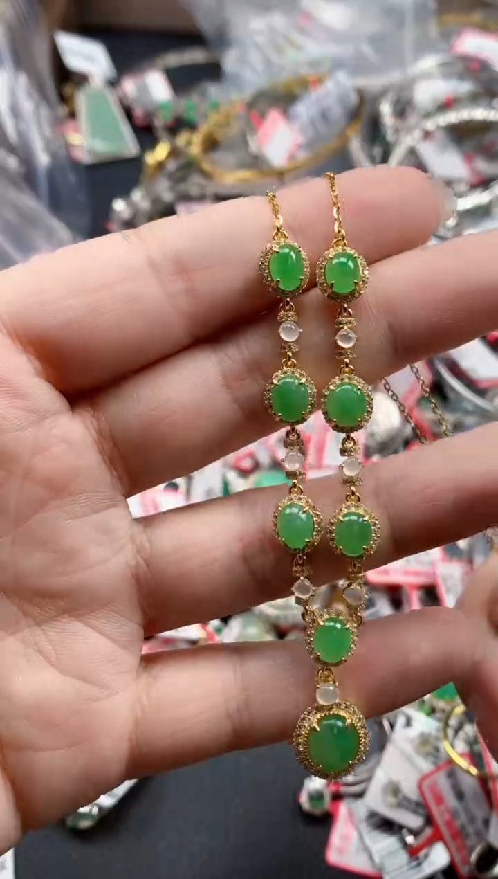 银S925镶嵌戒指翡翠天然A货缅甸翡翠