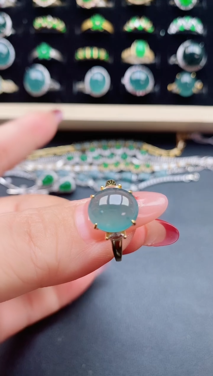 【闪购商品】翡翠戒指银S925镶嵌3211