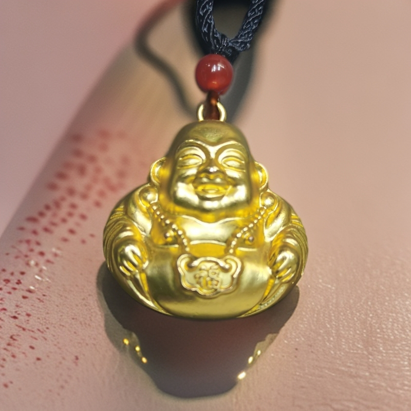 玛瑙珠子时尚合金佛公大肚佛吊坠 JQX