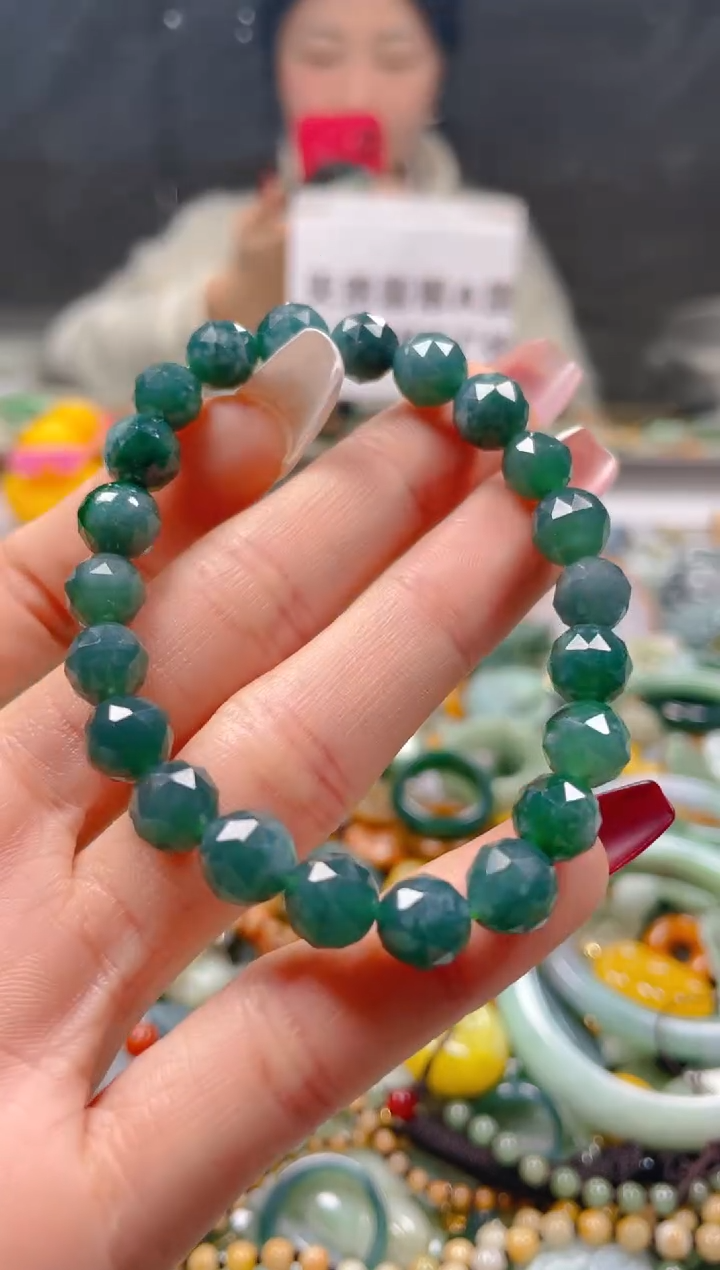 【闪购商品】翡翠颈饰未镶嵌8-9MM/K/翡翠A货一图一物