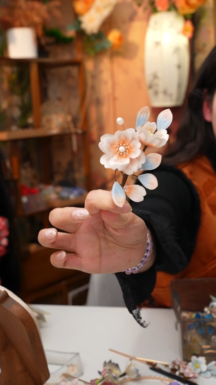 铜合金无锦簪阁绒花