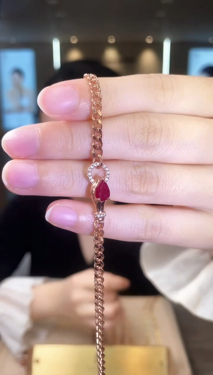 【闪购商品】红宝石手链银S925镶嵌09
