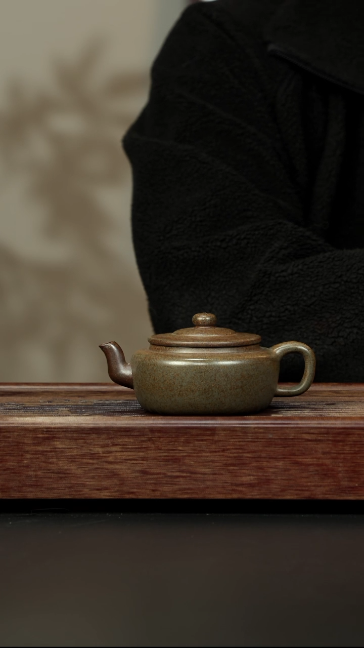 茶壶紫砂蟹壳青柴烧 旭帽