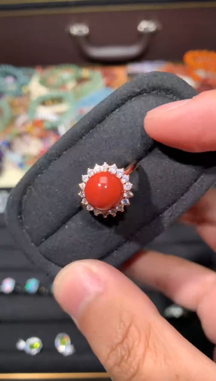 未镶嵌南红玛瑙戒指G74